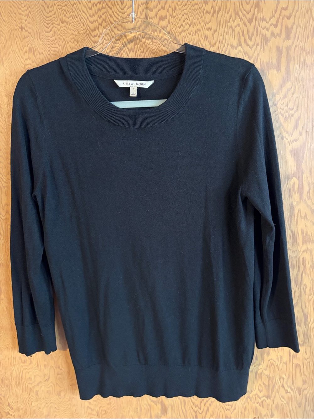 41 Hawthorn Black Crewneck Long Sleeve Knit Top
